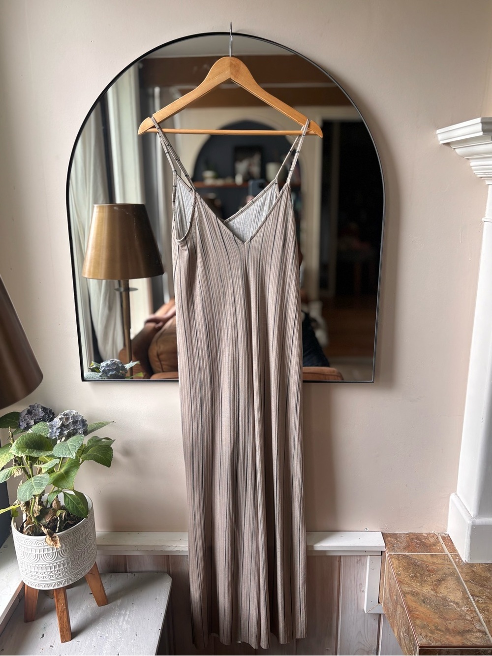 ZARA | striped jumpsuit | size small